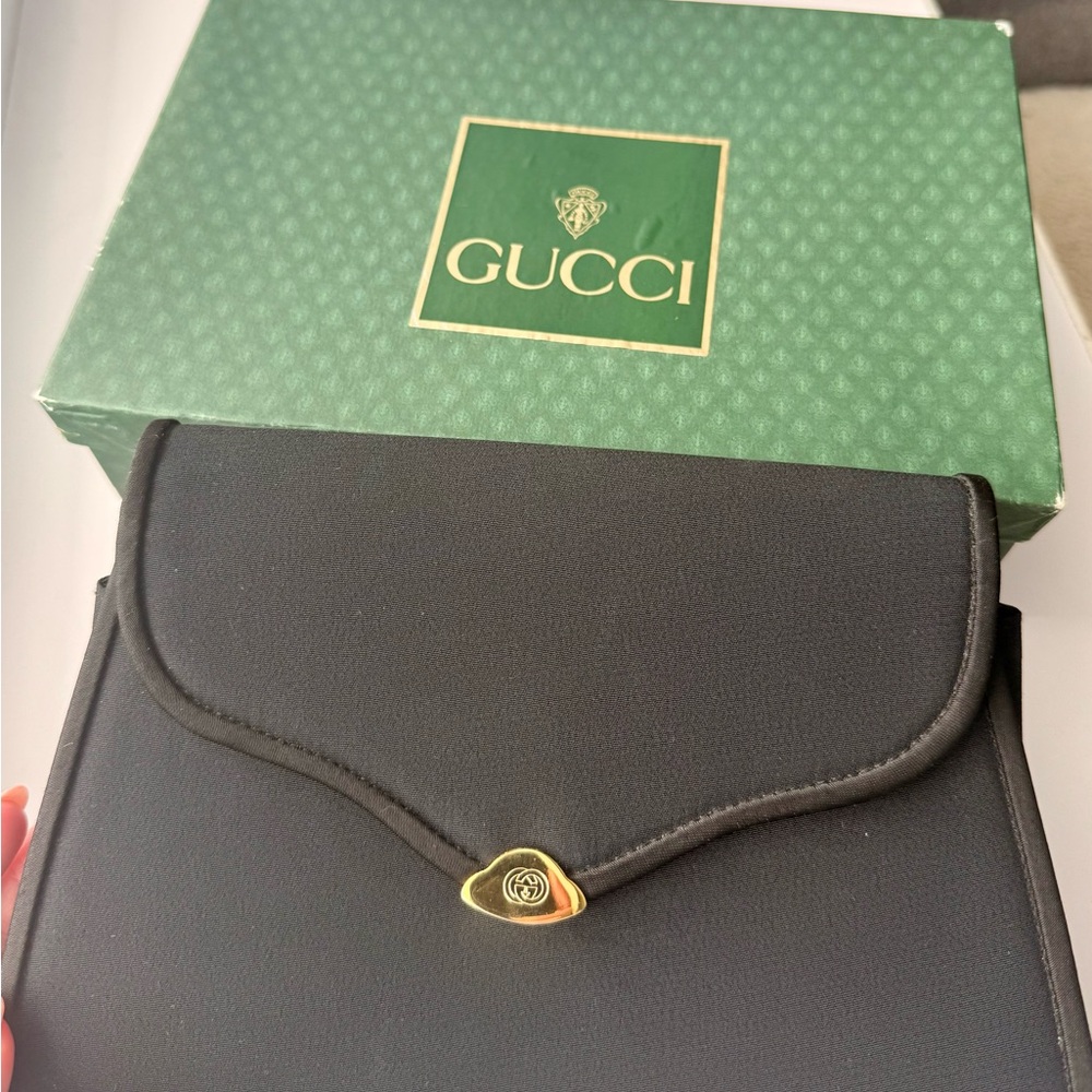 Gucci Black Clutch with Gold Chain - Picture 3 of 9